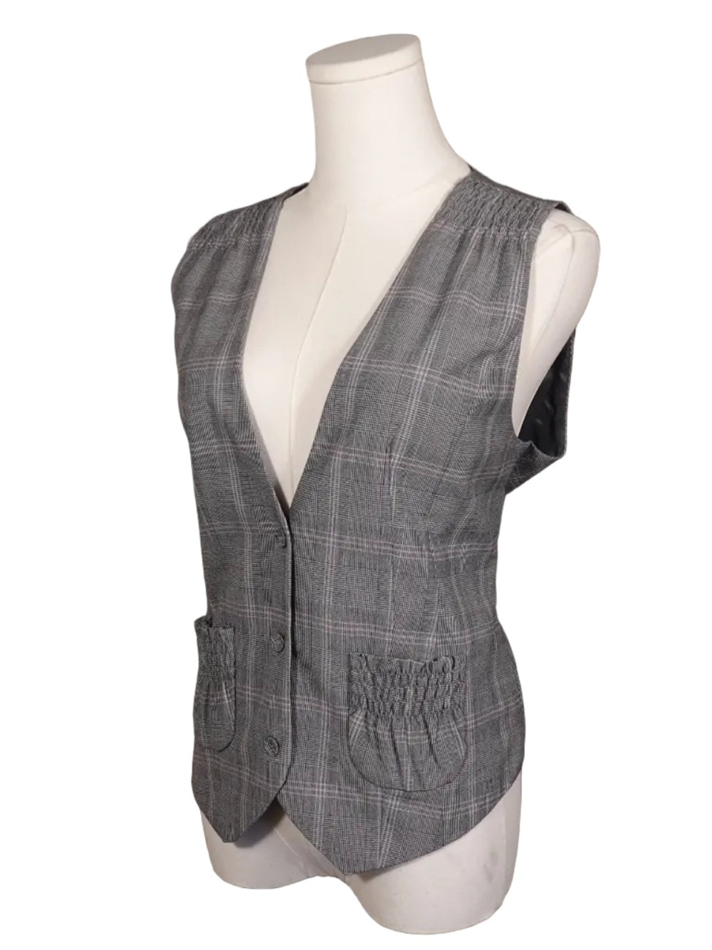 Sunny Leigh Gray Plaid Women's Vest
